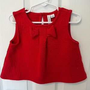 Janie and Jack Red Quilted Top with Gold Button